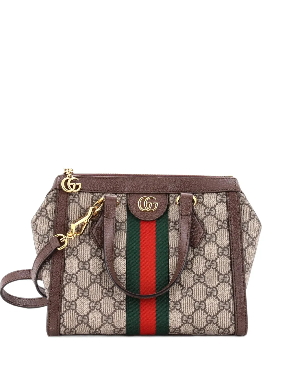 Gucci Pre-Owned Borsa tote Ophidia piccola in tela cerata GG con manico - Marrone