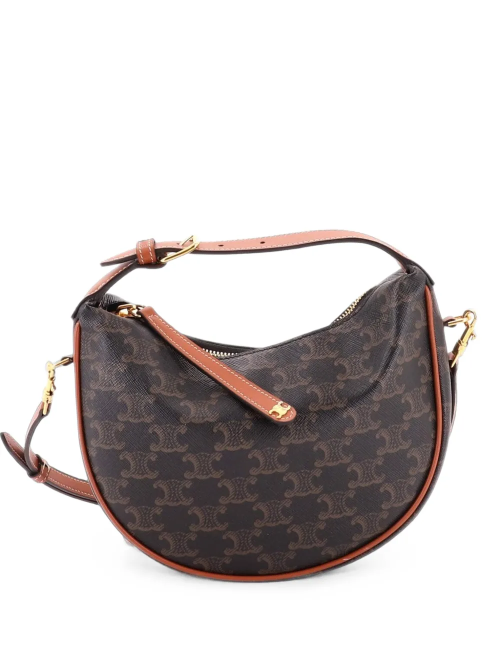 Celine Pre-Owned Lulu Bag Triomphe Coated Canvas Teen hobo bag - Marrone