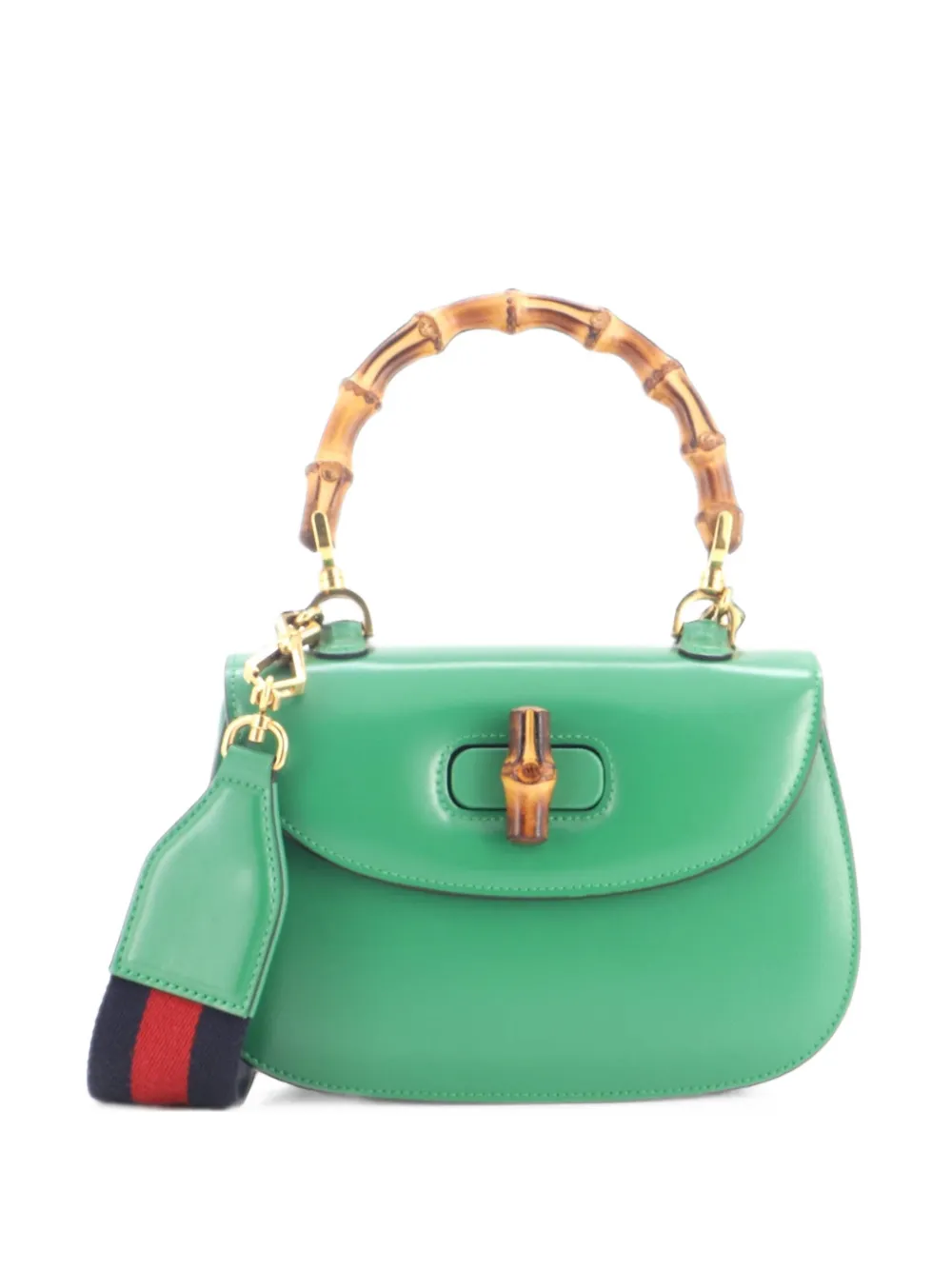 Gucci Pre-Owned Bamboo 1947 Top Handle Bag Leather Small satchel - Verde