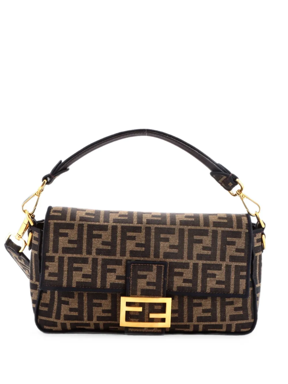 Fendi Pre-Owned Baguette NM Bag Zucca Canvas Medium shoulder bag - Braun