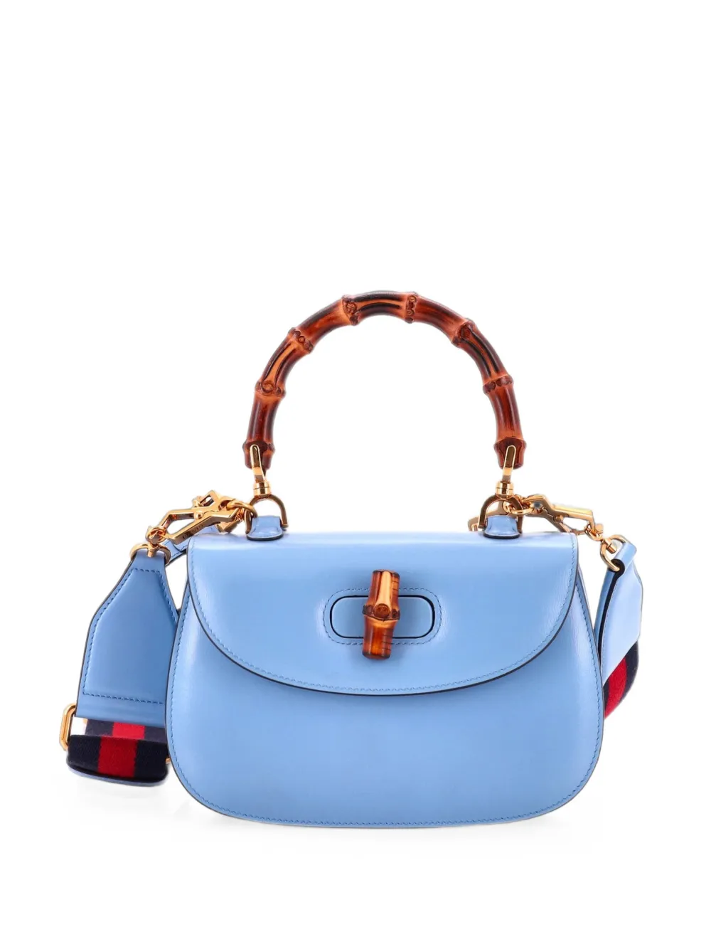 Gucci Pre-Owned Bamboo 1947 Top Handle Bag Leather Small satchel - Blu