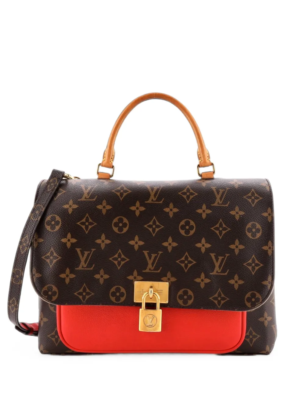 Louis Vuitton Pre-Owned Marignan Handbag Monogram Canvas with Leather shoulder bag - Rosso