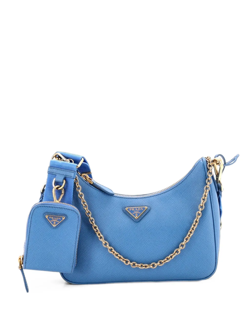 Prada Pre-Owned Borsa a tracolla Re-Edition 2005 piccola in pelle Saffiano - Blu