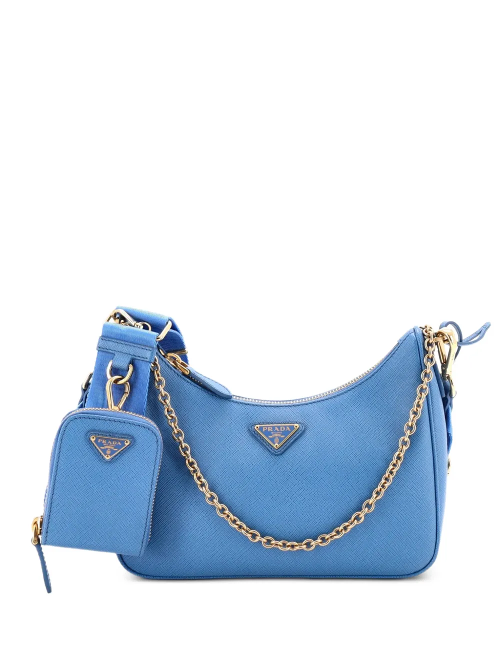 Prada Pre-Owned Borsa a tracolla Re-Edition 2005 piccola in pelle Saffiano - Blu