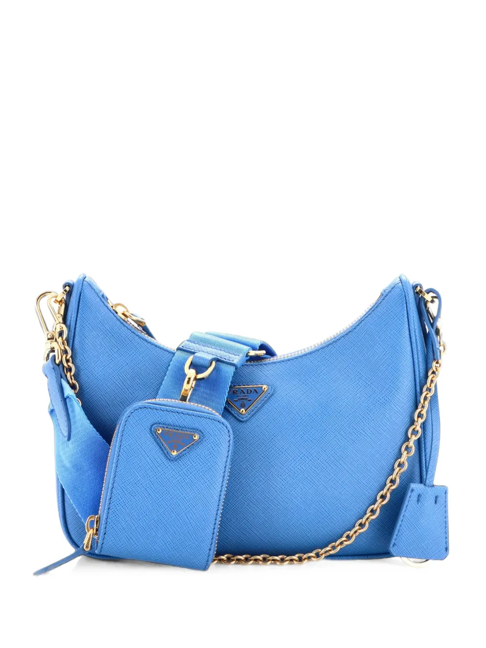 Prada Pre-Owned Borsa a tracolla Re-Edition 2005 piccola in pelle Saffiano - Blu