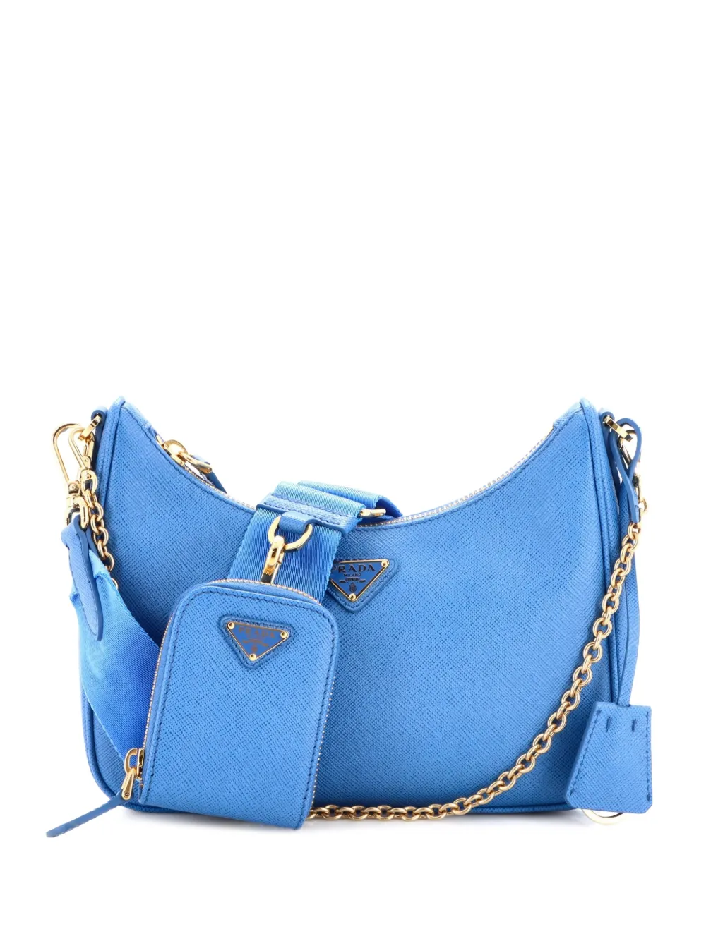 Prada Pre-Owned Borsa a tracolla Re-Edition 2005 piccola in pelle Saffiano - Blu