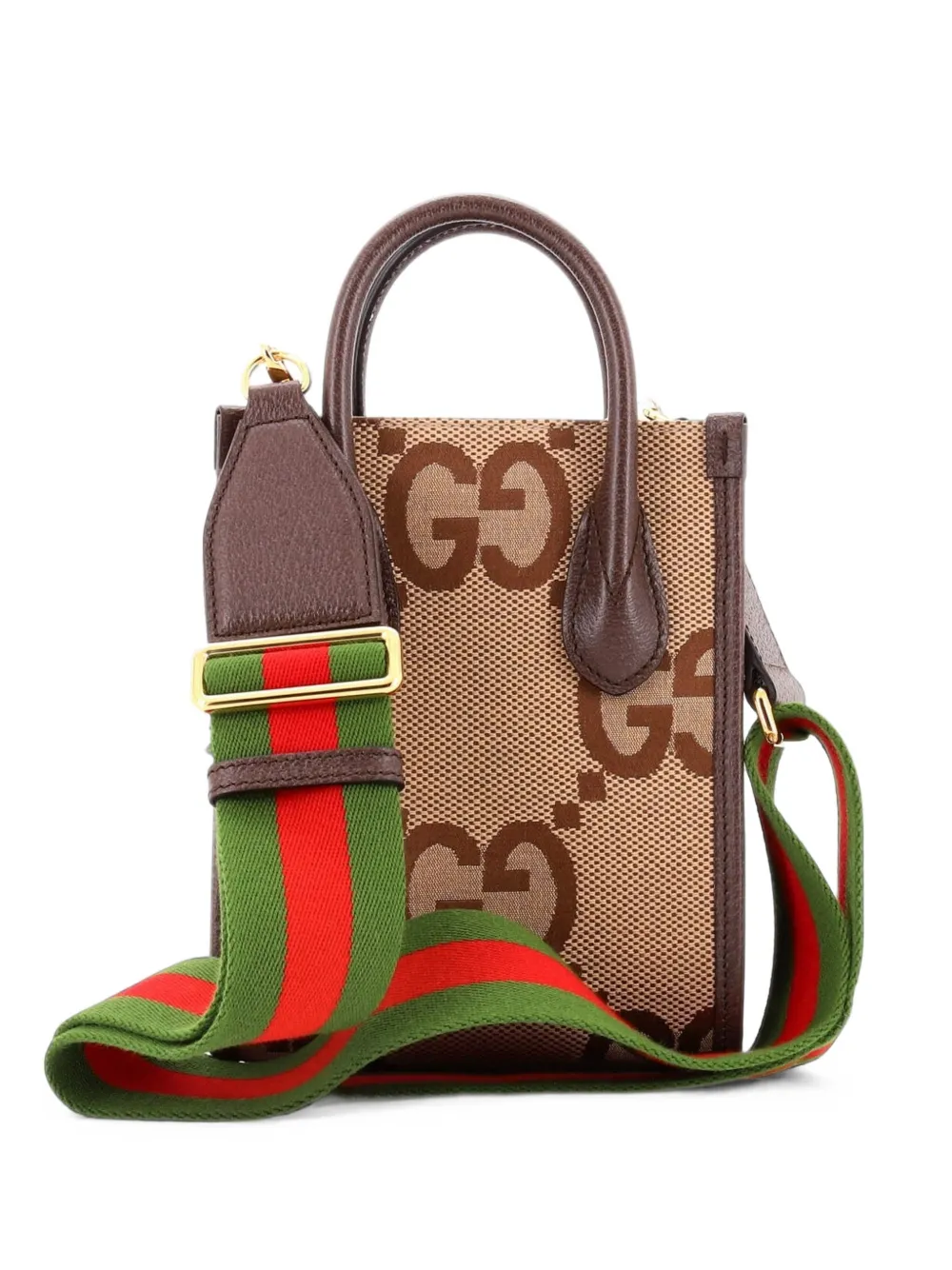 Gucci Pre-Owned Vertical Tote Jumbo GG Canvas Mini crossbody bag - Braun