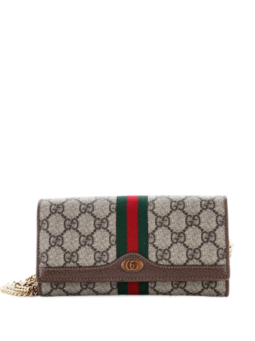 Gucci Pre-Owned Ophidia Chain Wallet GG Coated Canvas crossbody bag - Marrone