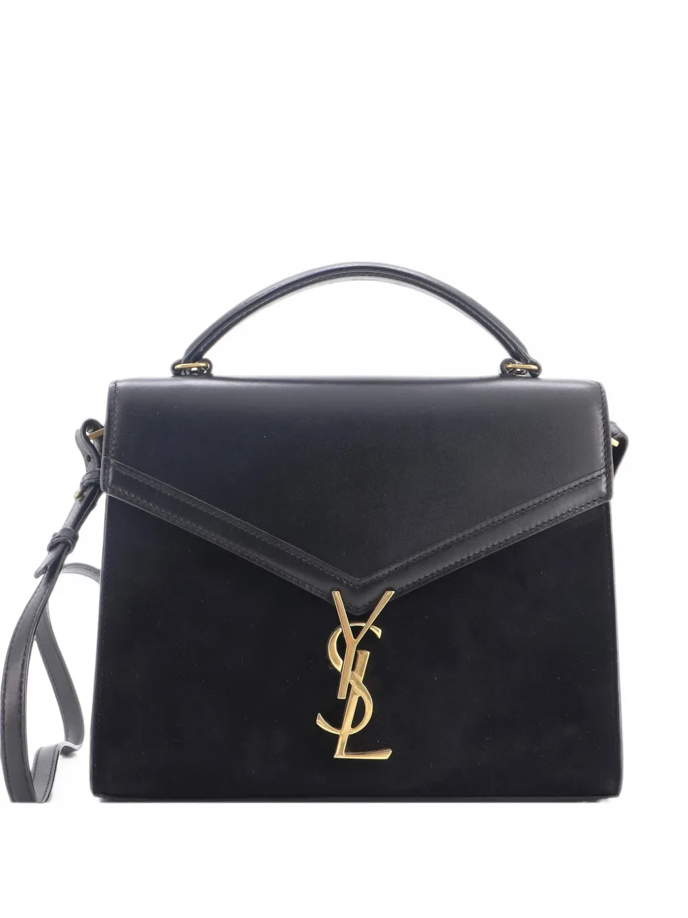 Saint Laurent Pre-Owned Cassandra Top Handle Bag Leather and Suede Medium shoulder bag - Schwarz