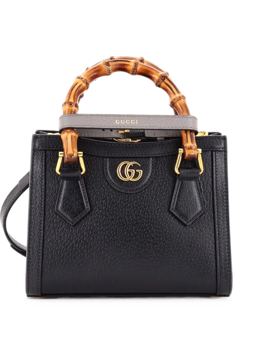 Gucci Pre-Owned Borsa a tracolla Diana NM mini in pelle con manico in bambù - Nero