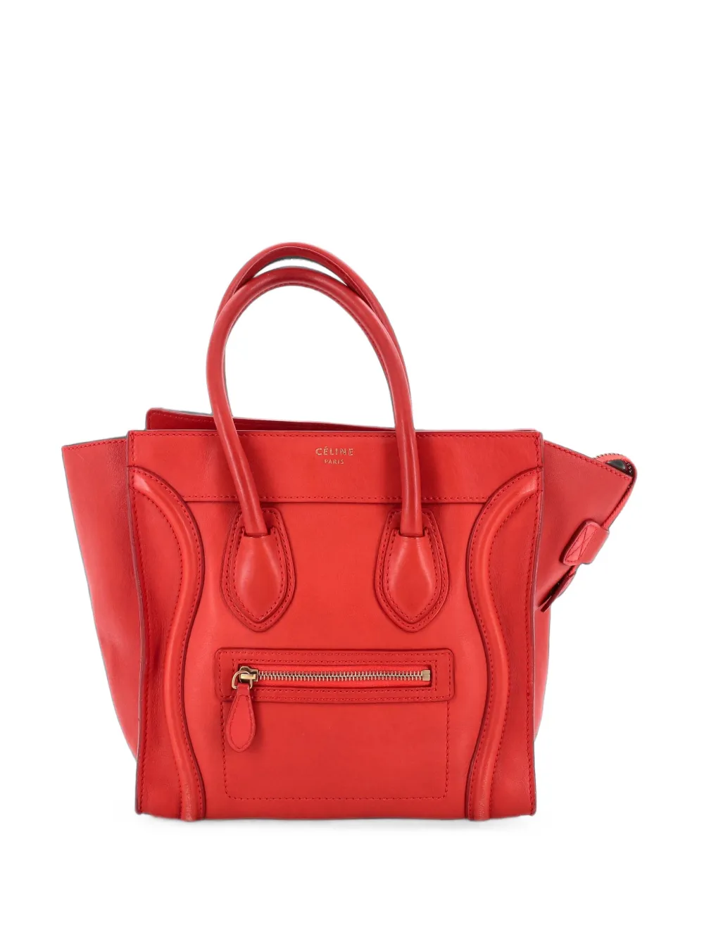 Celine Pre-Owned Luggage Bag Smooth Leather Micro tote bag - Rosso