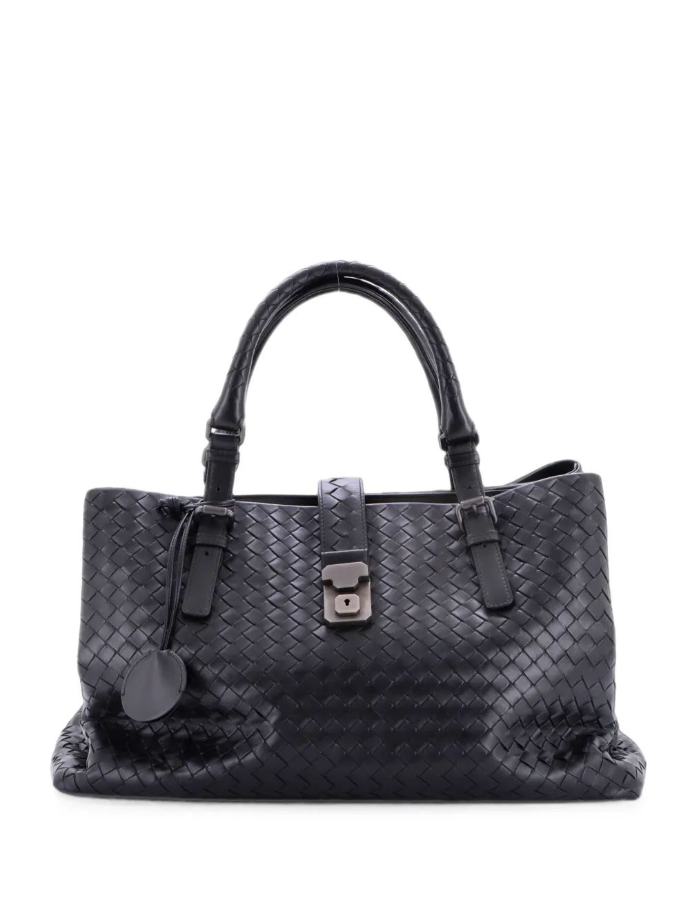 Bottega Veneta Pre-Owned Borsa tote Roma media in nappa con design Intrecciato - Nero