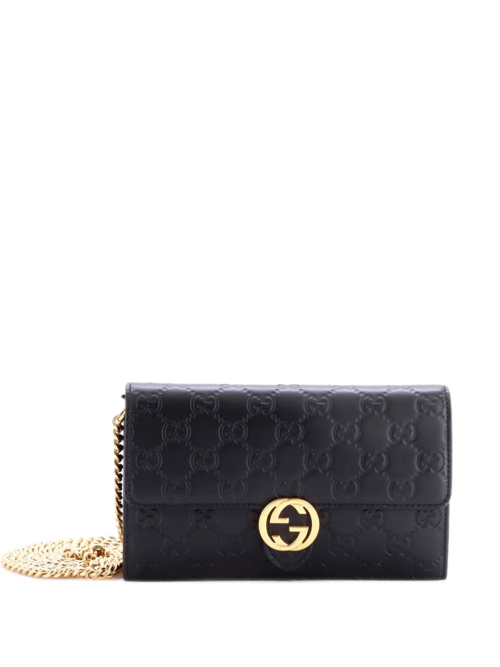 Gucci Pre-Owned Borsa a tracolla Icon in pelle Guccissima con catena - Nero