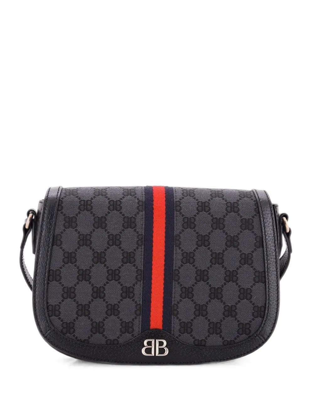 Gucci Pre-Owned x Balenciaga The Hacker Project Flap Messenger Bag BB Canvas Medium shoulder bag - Nero