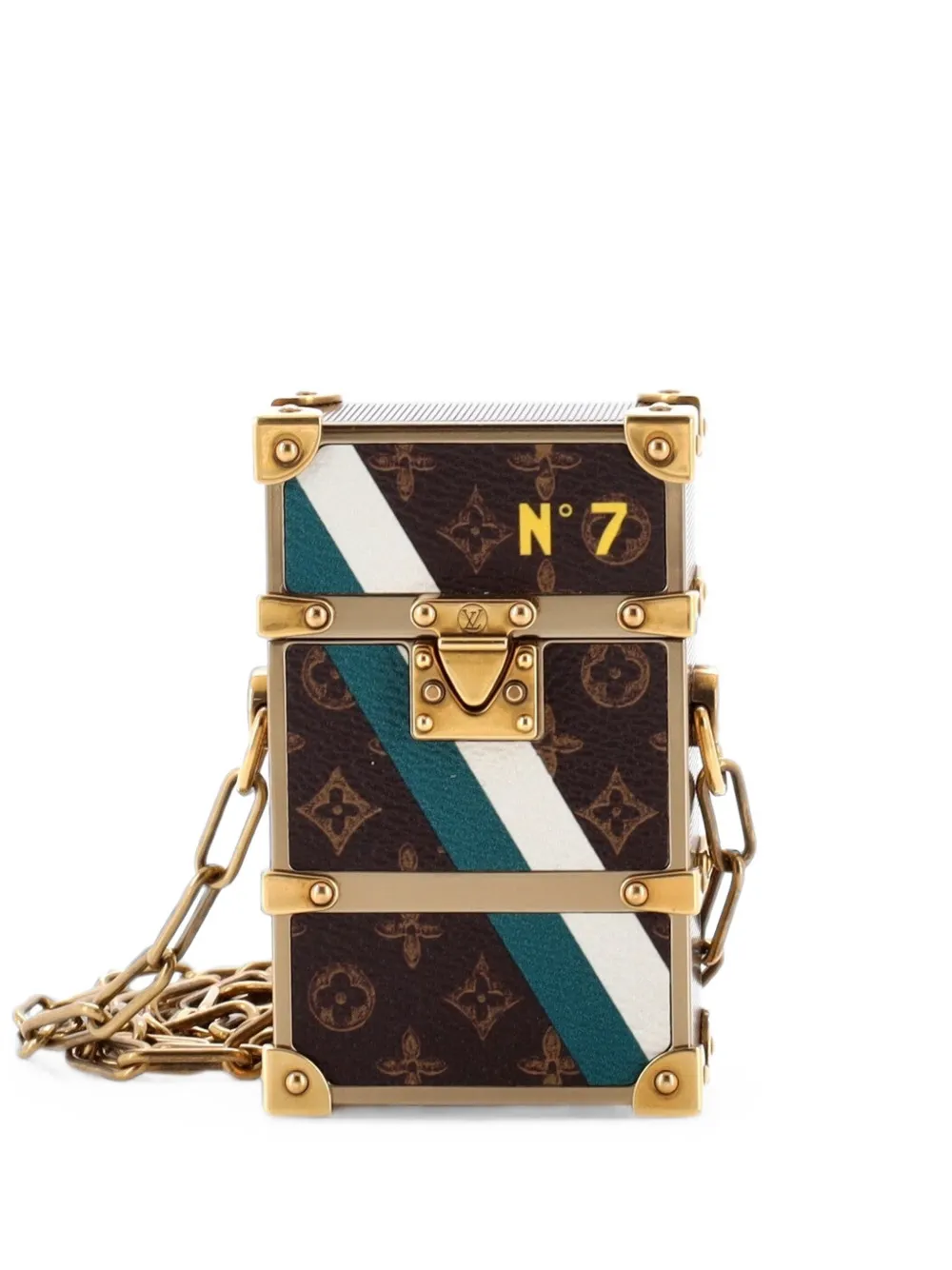 Louis Vuitton Pre-Owned Trunk Box Pouch No.7 Trunk L'Oeil Vintage Monogram Canvas clutch bag - Braun