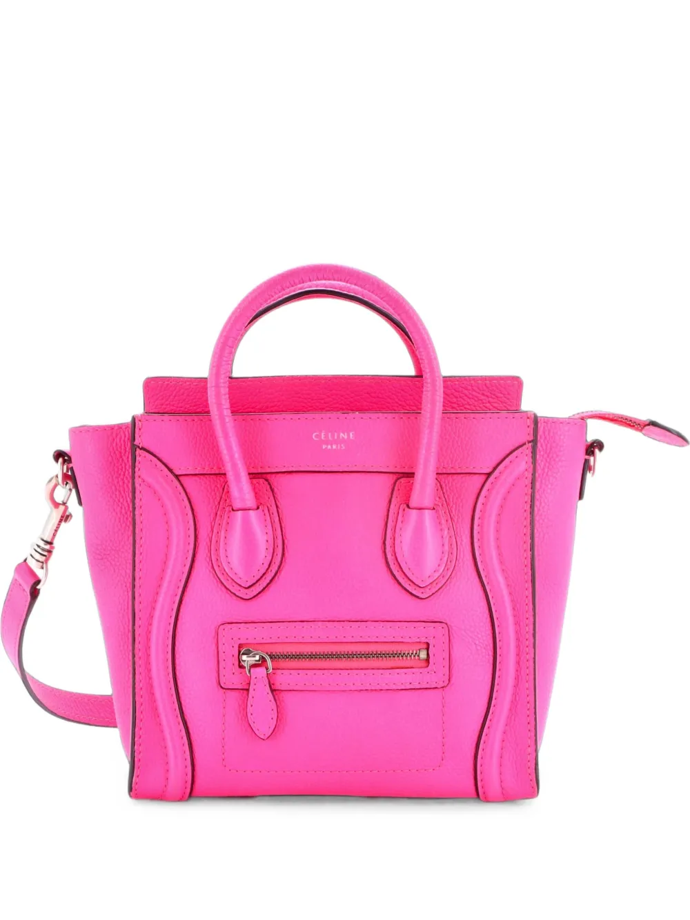 Celine Pre-Owned Luggage Bag Grainy Leather Nano crossbody bag - Rosa