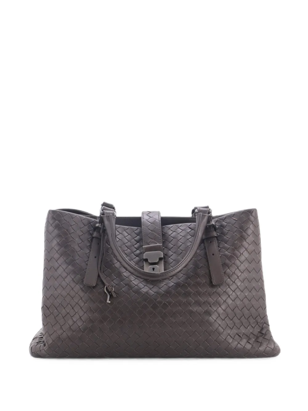 Bottega Veneta Pre-Owned cabas Roma Intrecciato Nappa médium - Marron
