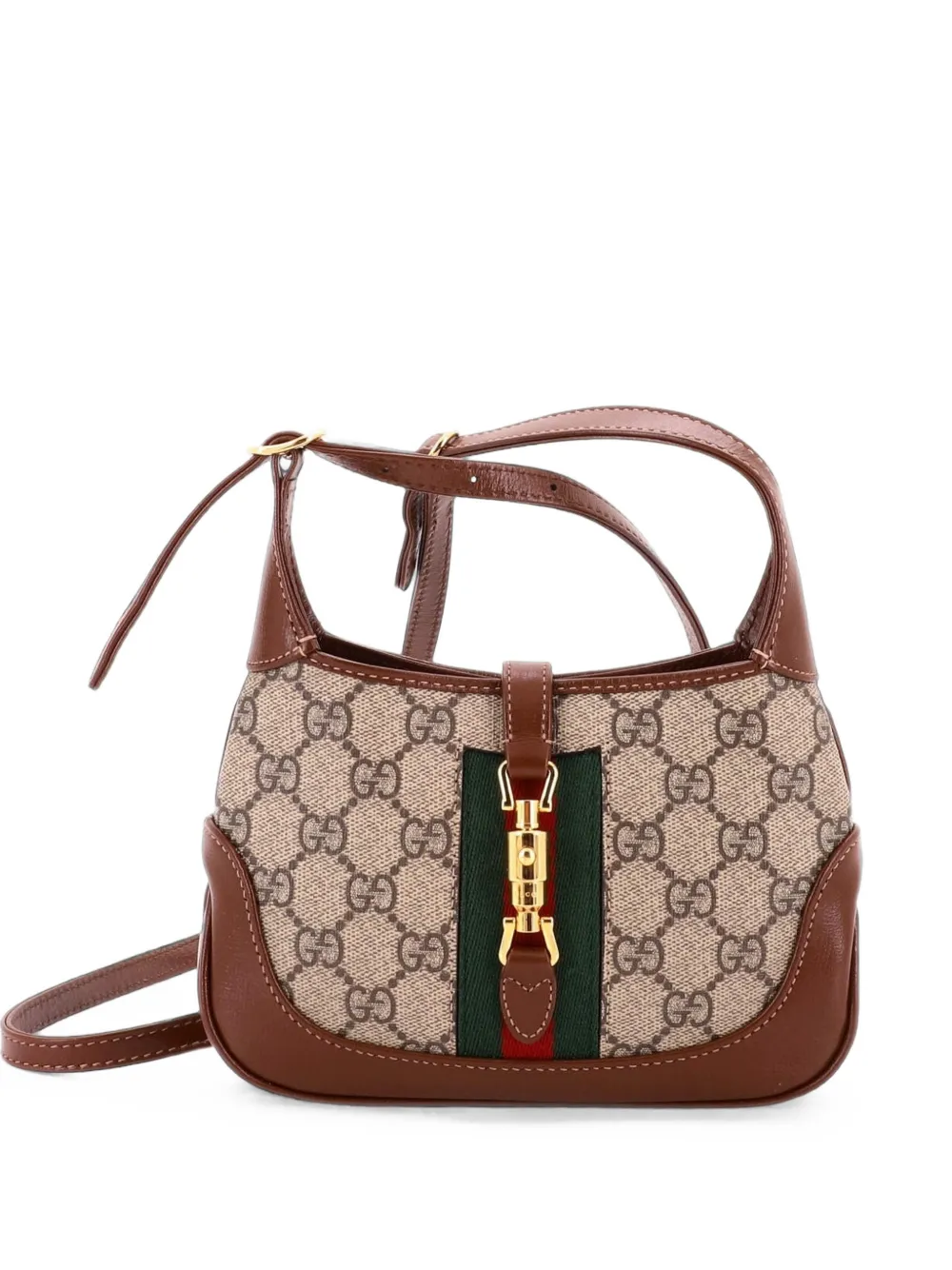 Gucci Pre-Owned Borsa passepartout Jackie 1961 mini in tela cerata GG - Marrone