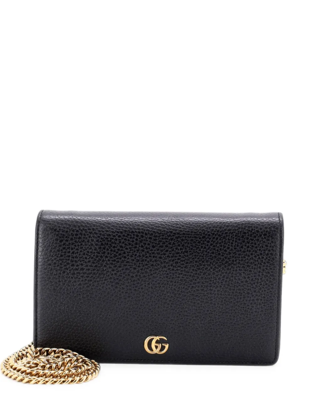 Gucci Pre-Owned Petite GG Marmont Chain Wallet Leather Mini crossbody bag - Nero