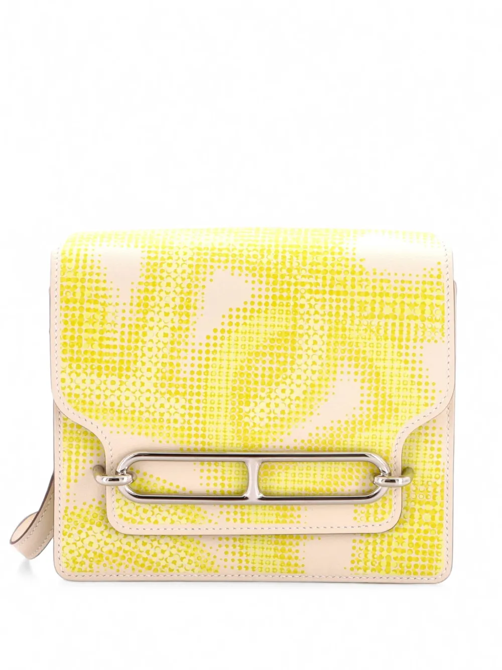 Pre-owned Hermes Circuit 24 Faubourg Roulis Bag Printed Swift 18 Shoulder Bag In Neutrals