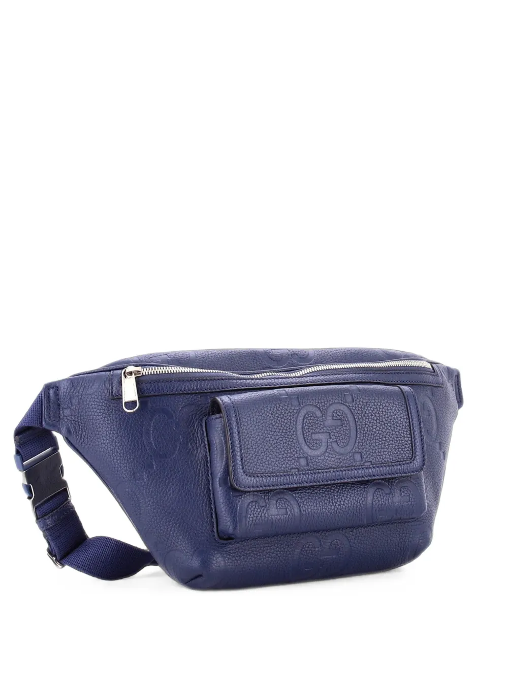Gucci Pre-Owned Marsupio Jumbo GG goffrato in pelle con tasca frontale - Blu