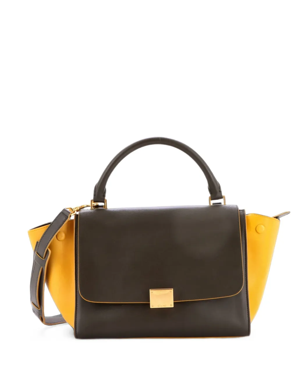 Celine Pre-Owned Tricolor Trapeze Bag Leather Small satchel - Verde