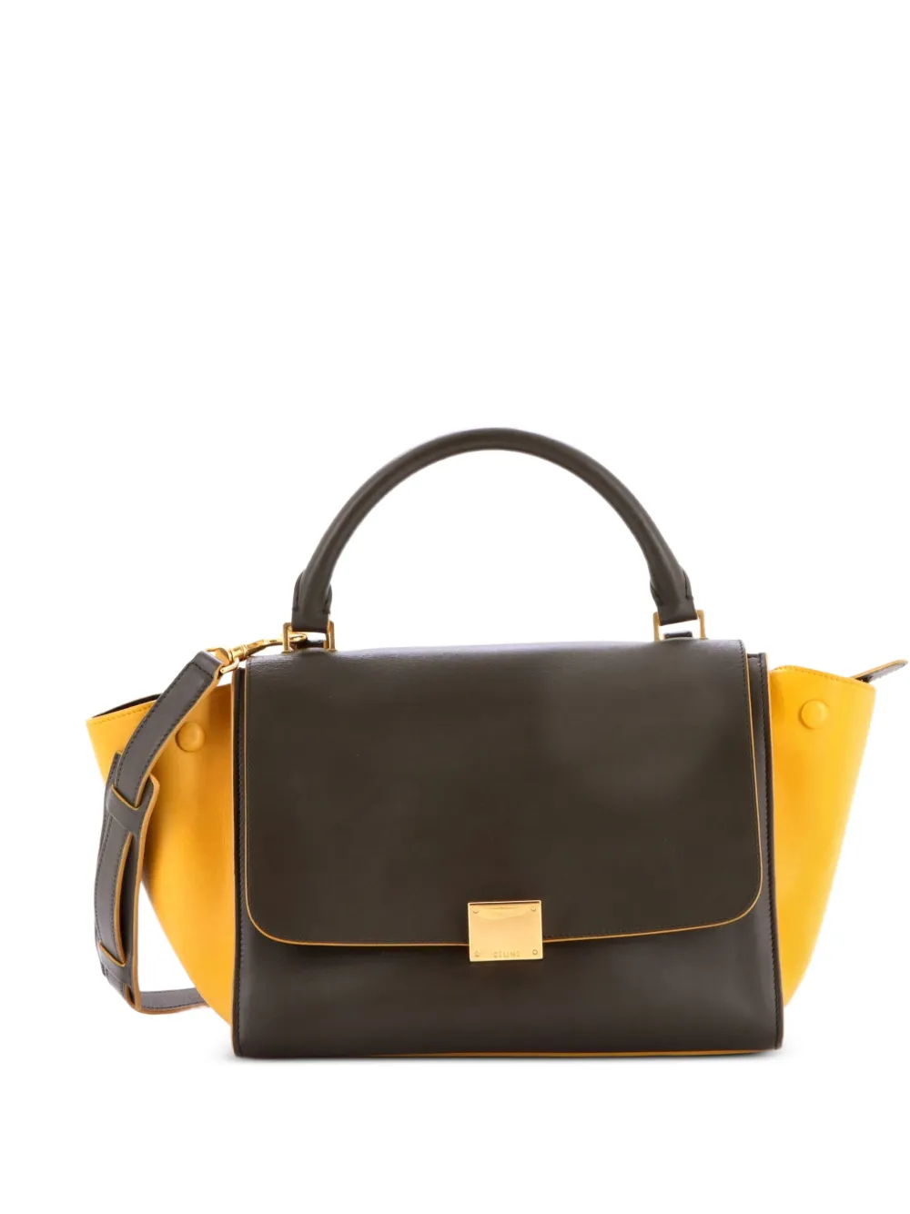 Celine Pre-Owned Tricolor Trapeze Bag Leather Small satchel - Verde