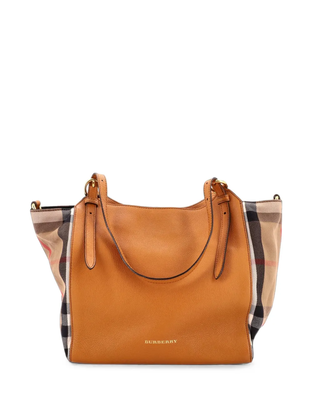 Burberry Pre-Owned Borsa tote Canterbury piccola in pelle e tela con motivo House Check - Marrone