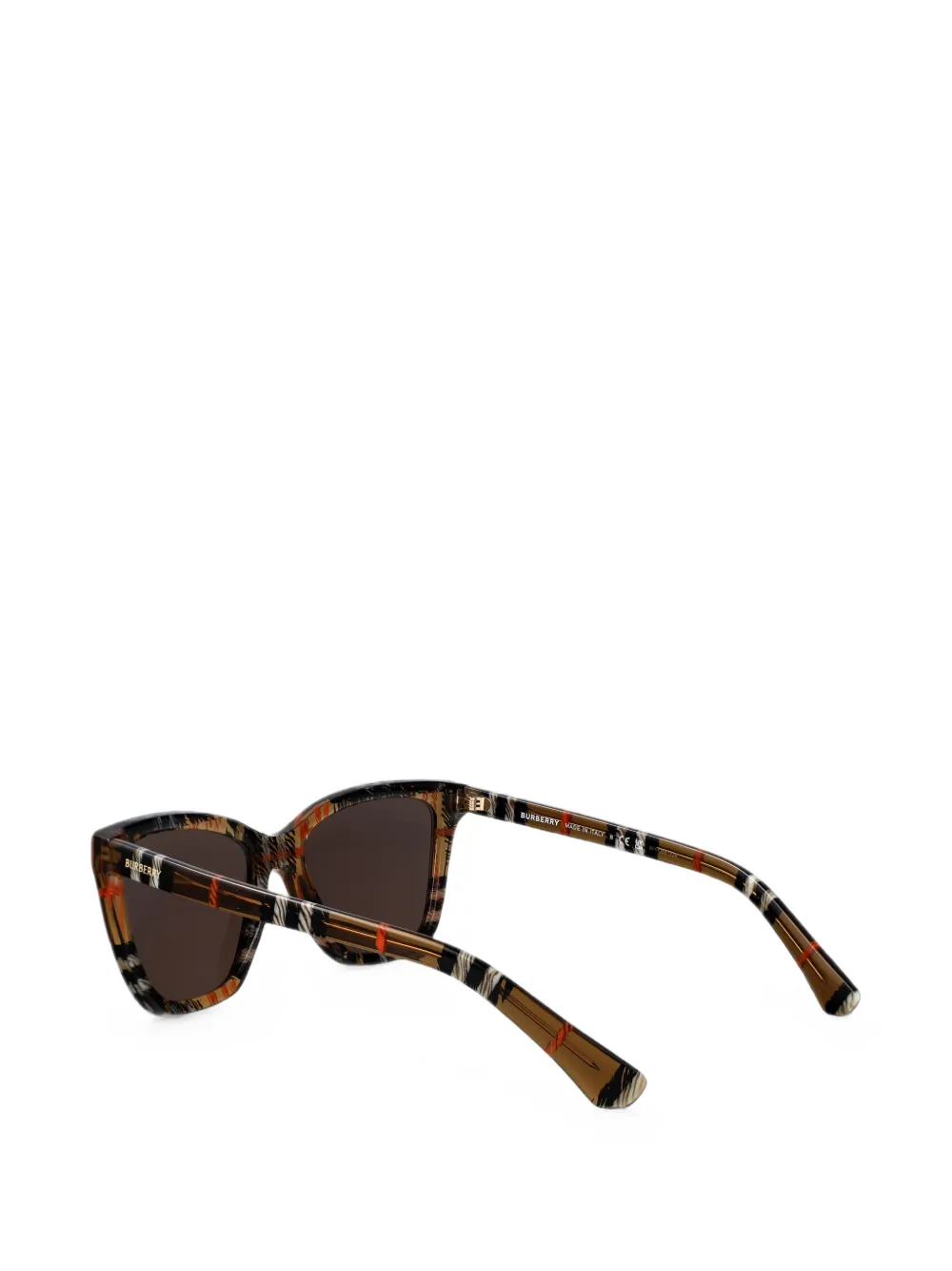 Burberry Eyewear Zonnebril met vierkant montuur en geruite print Bruin