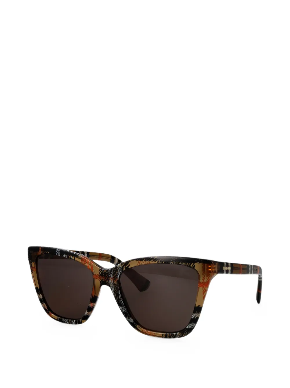Burberry Eyewear Zonnebril met vierkant montuur en geruite print Bruin