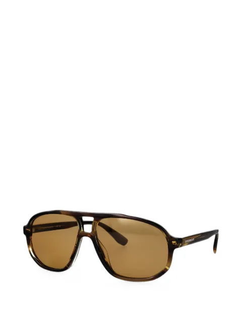 Emporio Armani tortoiseshell-effect pilot-frame sunglasses