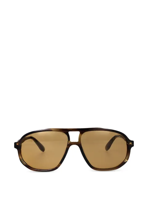 Emporio Armani tortoiseshell-effect pilot-frame sunglasses