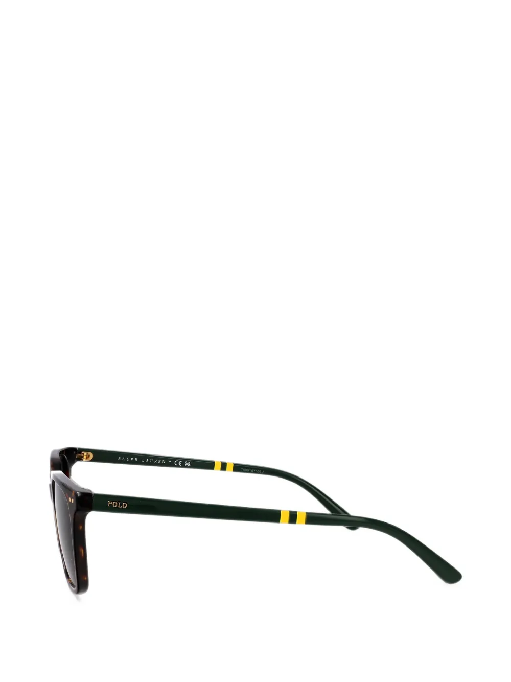 POLO RALPH LAUREN EYEWEAR Zonnebril met vierkant montuur en rugbystreep Bruin