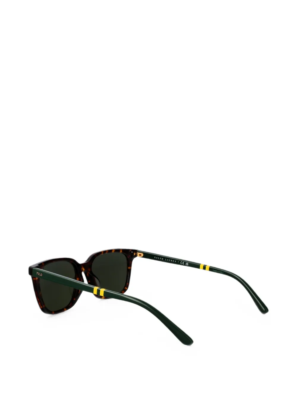 POLO RALPH LAUREN EYEWEAR Zonnebril met vierkant montuur en rugbystreep Bruin