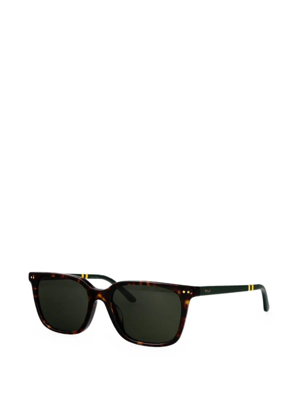 POLO RALPH LAUREN EYEWEAR Zonnebril met vierkant montuur en rugbystreep Bruin