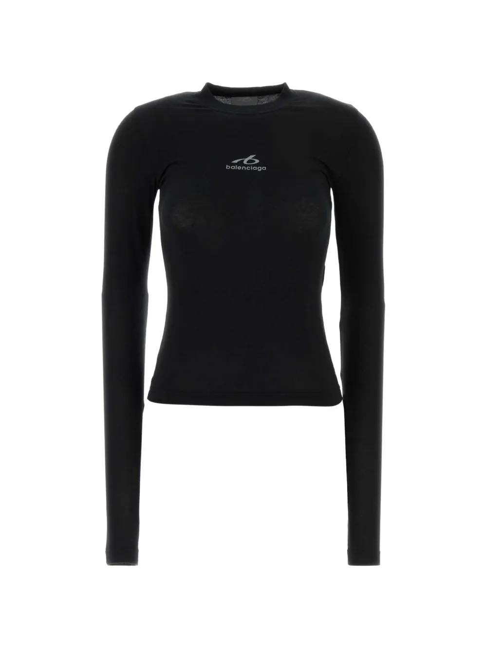 Balenciaga Logo-print Long-sleeved T-shirt In Black