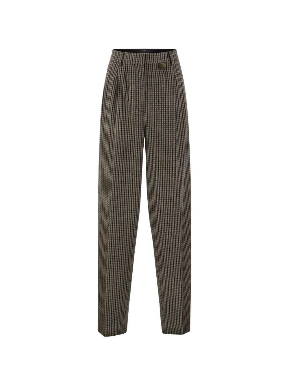 Fabiana Filippi Houndstooth Straight-leg Trousers In 브라운
