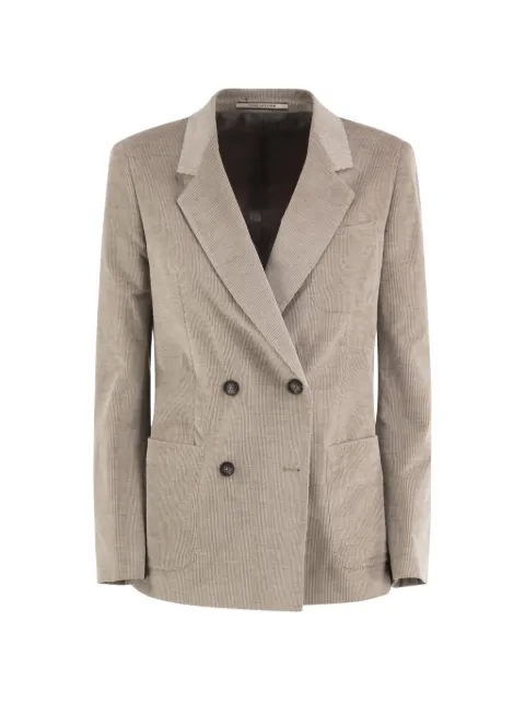 Tagliatore double-breasted ribbed-texture suit jacket