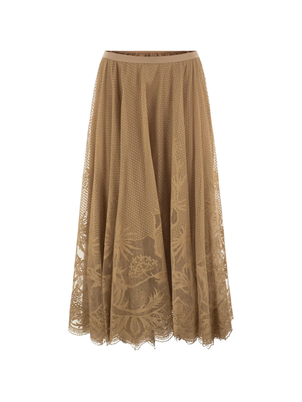 Fabiana Filippi floral-lace midi skirt - Toni neutri