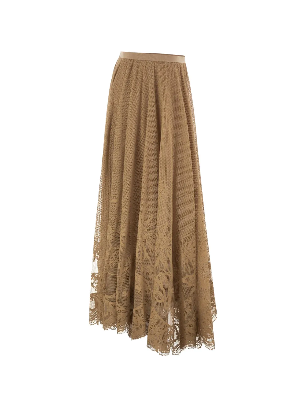Fabiana Filippi floral-lace midi skirt Beige