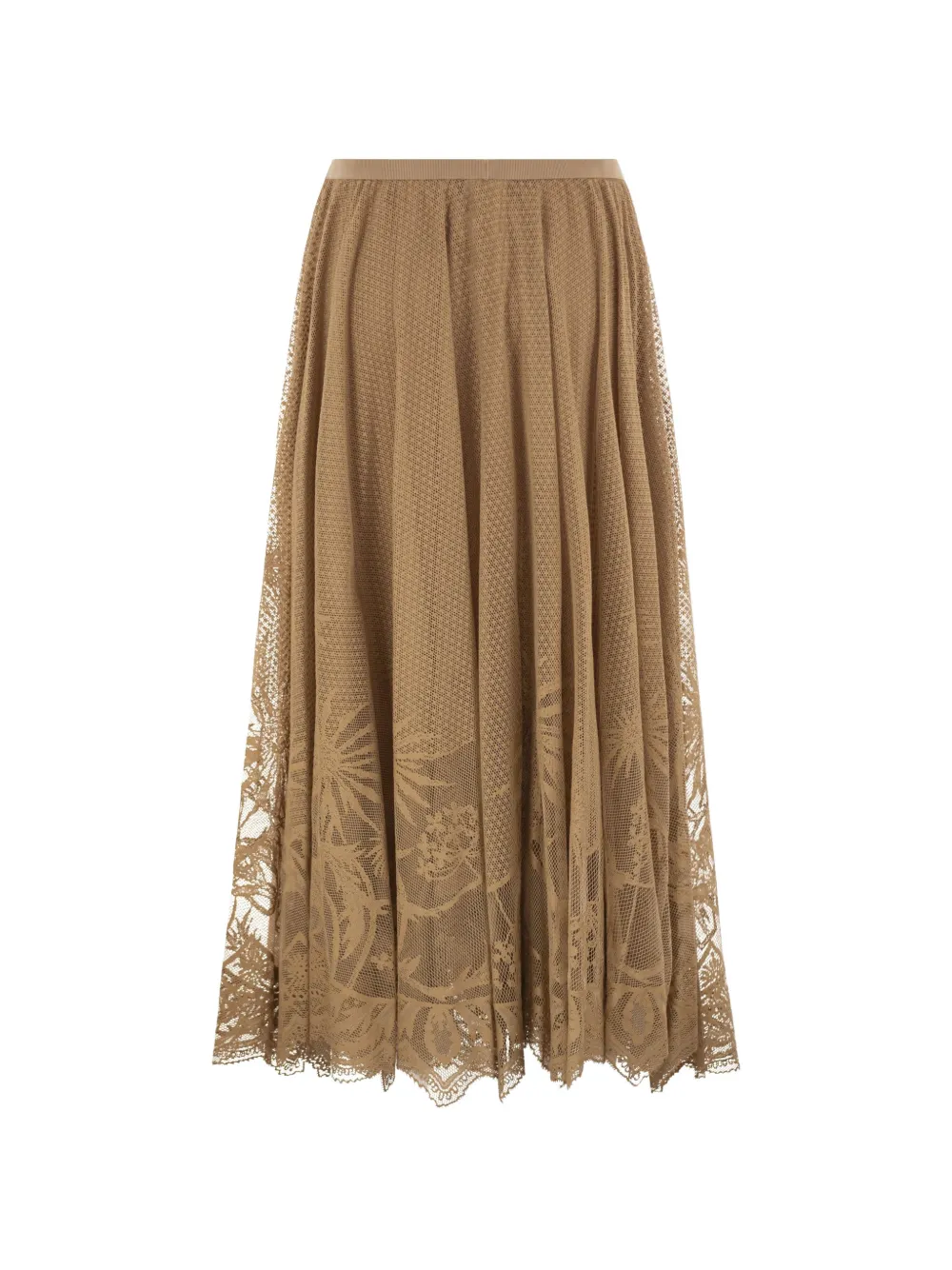 Fabiana Filippi floral-lace midi skirt Beige
