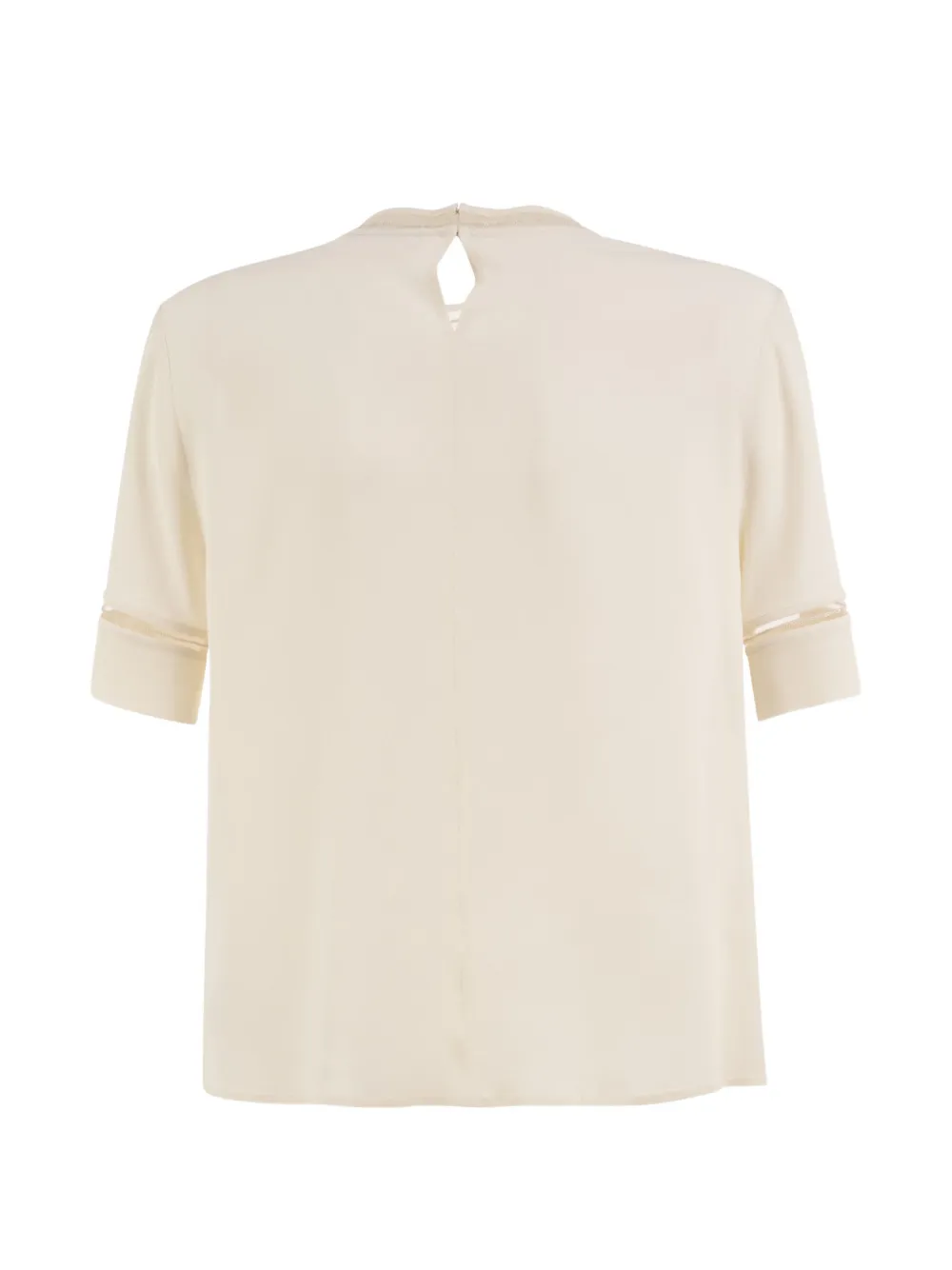 Fabiana Filippi embroidered-trim short-sleeve blouse Beige