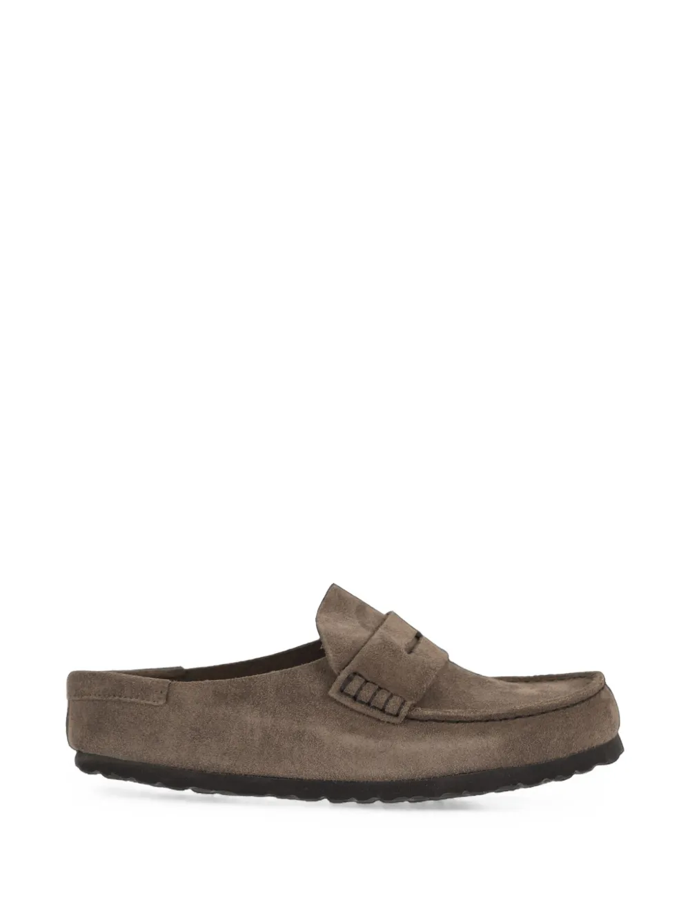 Birkenstock Naples Calf Suede Mules In Brown