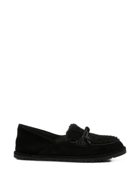 UGG Zora shearling-trim bow loafers