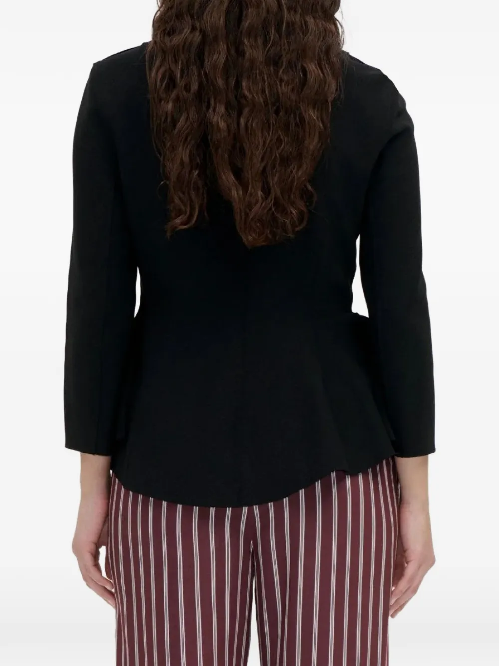 Stine Goya peplum-hem single-breasted jacket Zwart