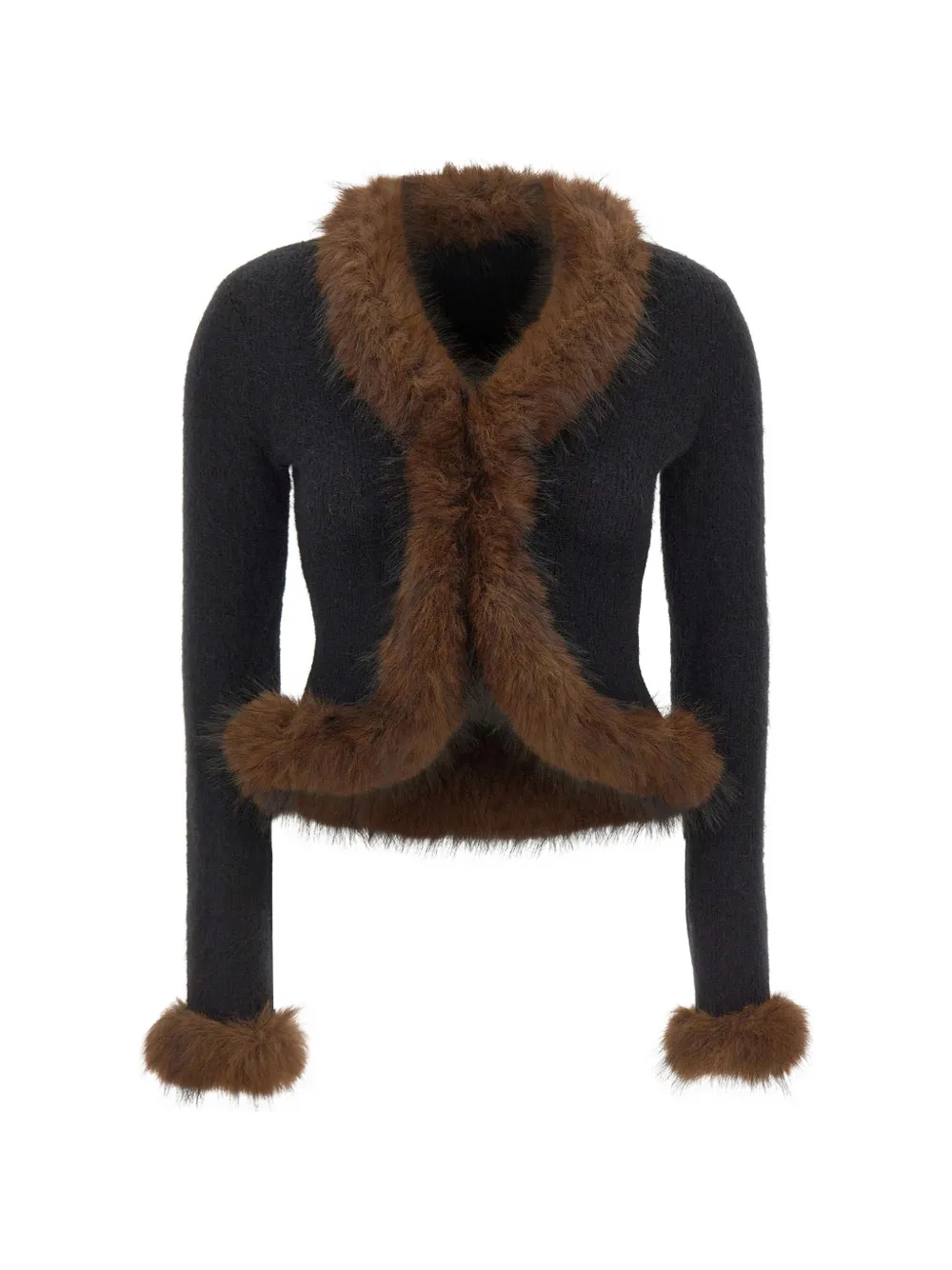 Self-portrait Cropped Cardigan In Black