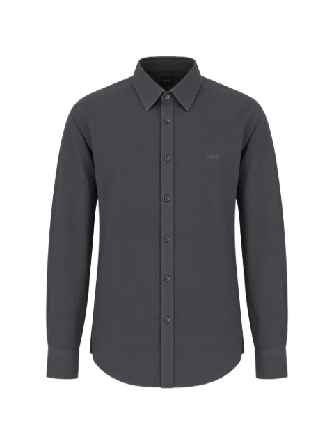 HUGO regular-fit shirt in cotton poplin with embroidered logo