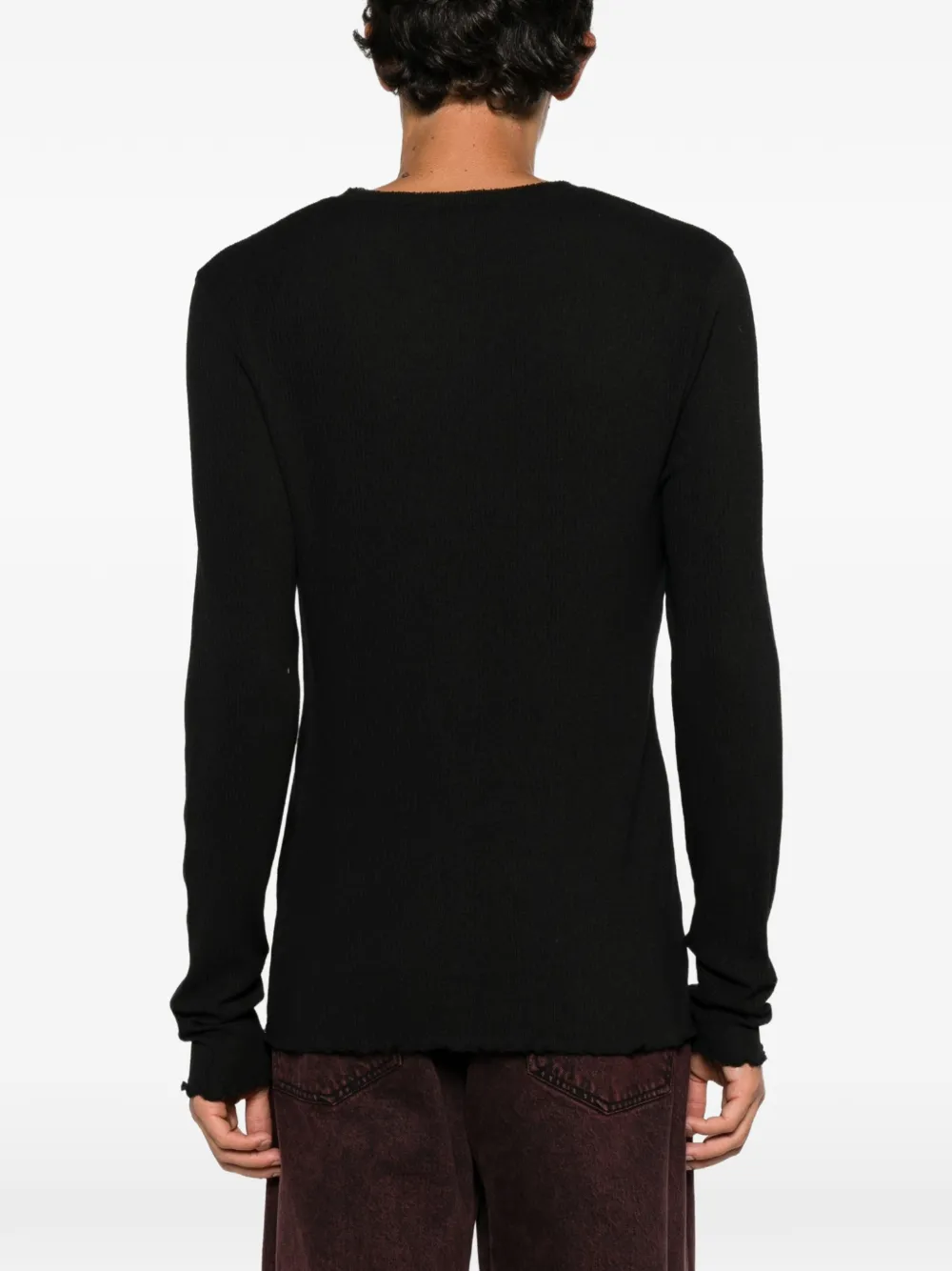 OUR LEGACY raw-edge ribbed T-shirt Zwart