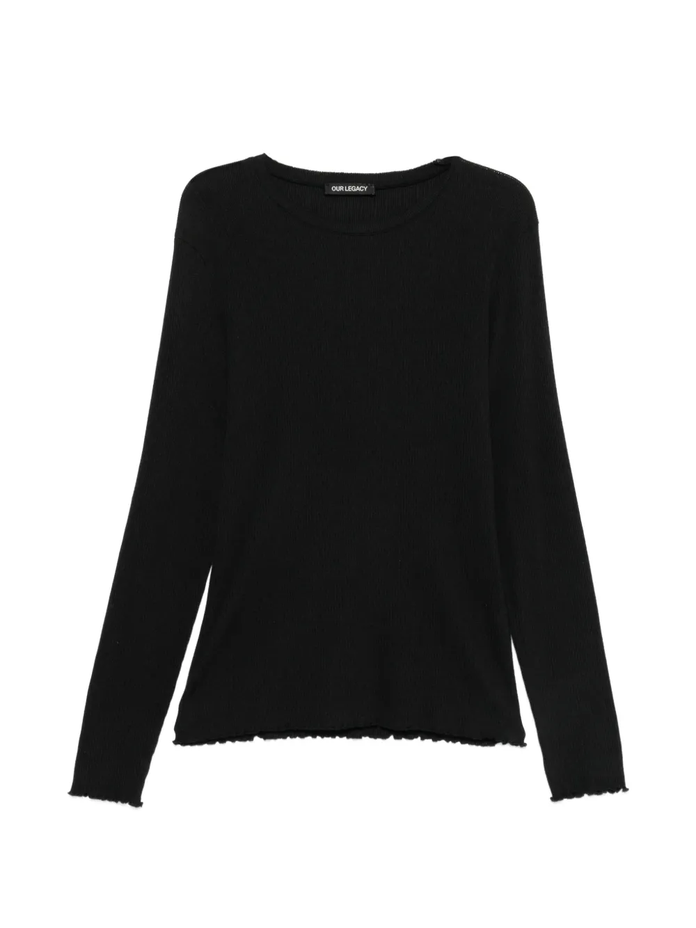 OUR LEGACY raw-edge ribbed T-shirt - Nero