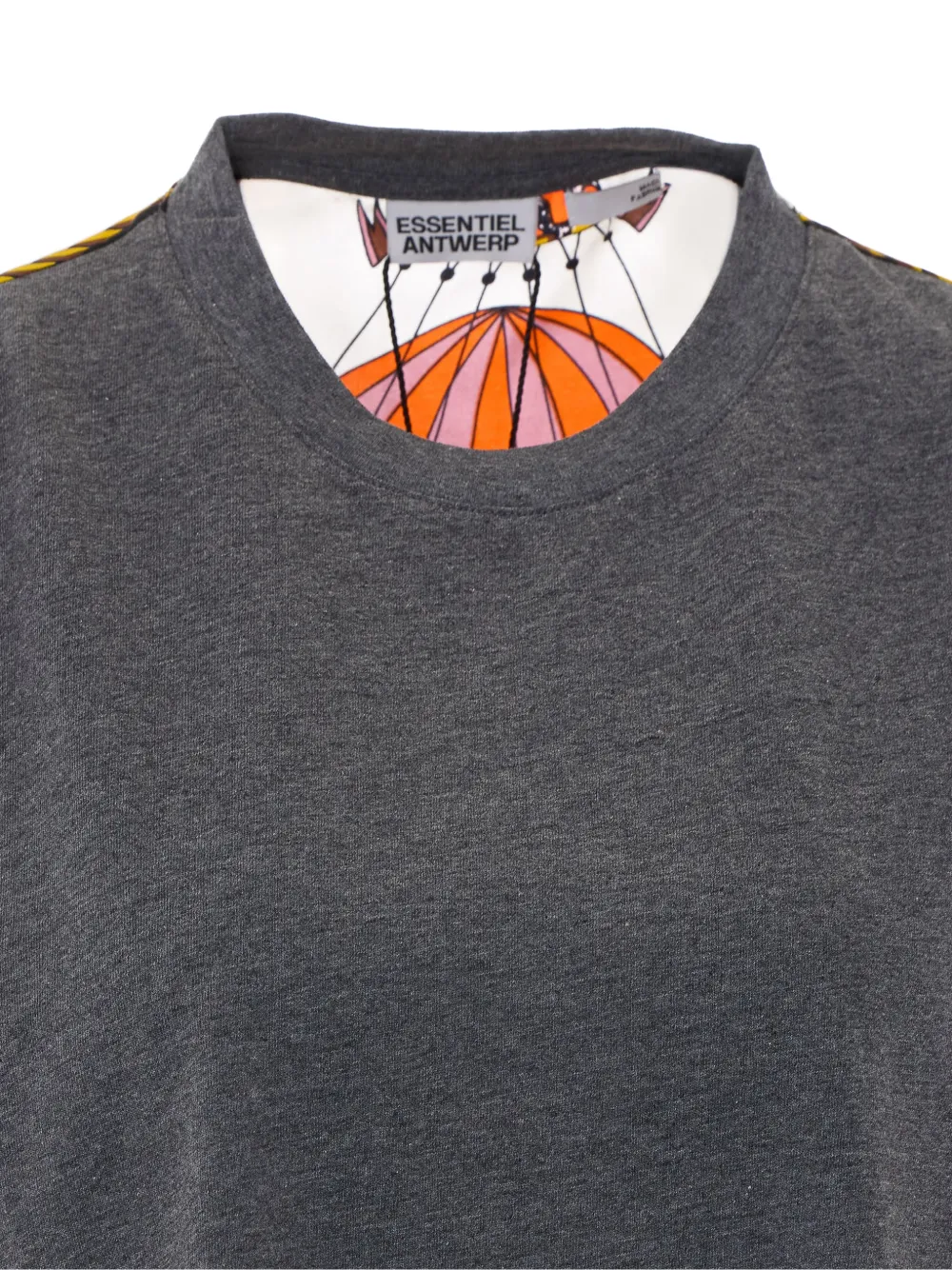 Essentiel Antwerp graphic-print panelled T-shirt Grijs
